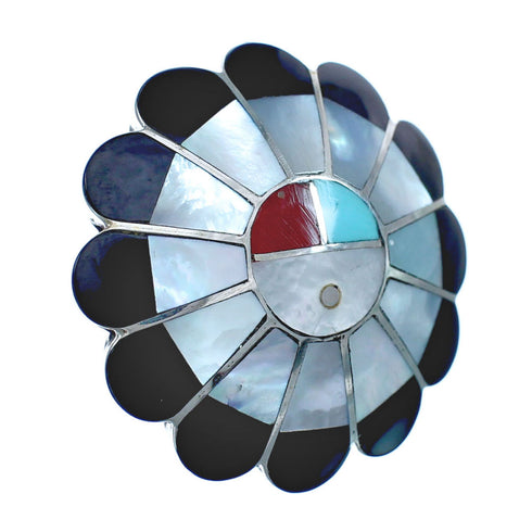 Native American Sunface Multicolor Inlay Ring Size 6-1/4 JX122457